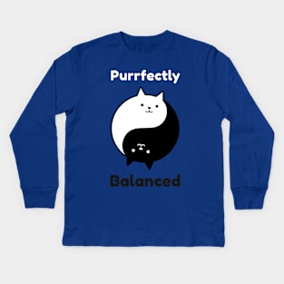 Purrfectly Balanced Kids Long Sleeve T-Shirt